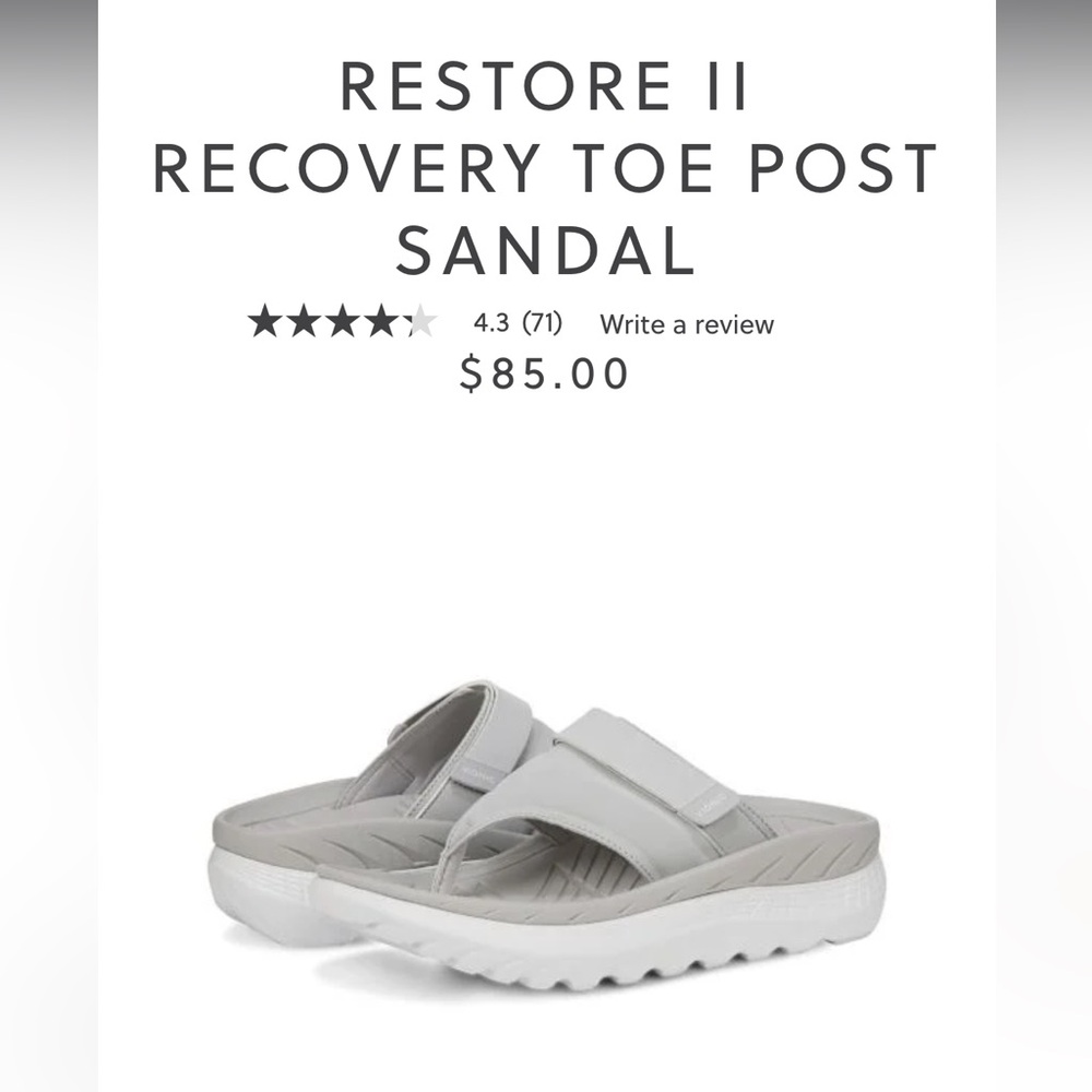 VIONIC RESTORE II RECOVERY TOE POST SANDAL. Size 8